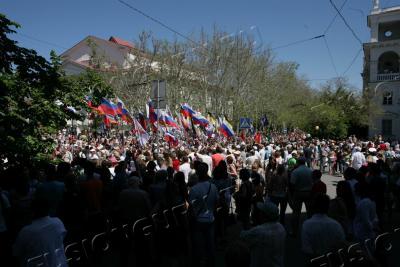 Российская символика на параде Победы в Севастополе